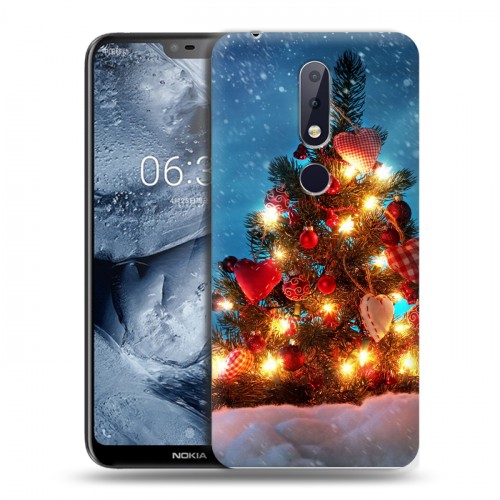 Дизайнерский пластиковый чехол для Nokia 6.1 Plus Новогодняя елка