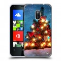 Дизайнерский пластиковый чехол для Nokia Lumia 620 Новогодняя елка