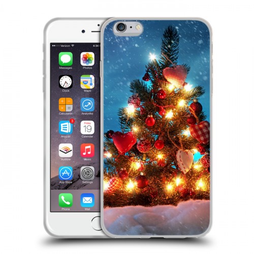 Дизайнерский силиконовый чехол для Iphone 6 Plus/6s Plus Новогодняя елка