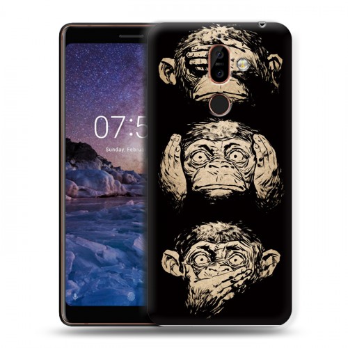 Дизайнерский пластиковый чехол для Nokia 7 Plus Обезьяны