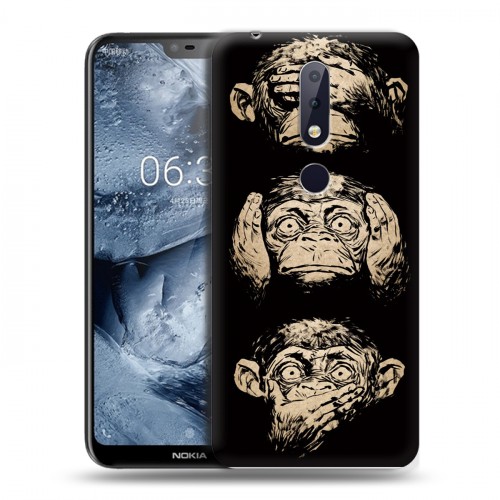 Дизайнерский силиконовый чехол для Nokia 6.1 Plus Обезьяны