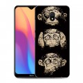 Дизайнерский силиконовый с усиленными углами чехол для Xiaomi RedMi 8A Обезьяны