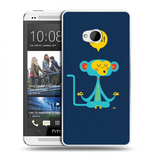 Дизайнерский пластиковый чехол для HTC One (M7) Dual SIM Обезьяны