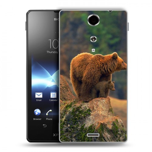 Дизайнерский пластиковый чехол для Sony Xperia TX Медведи