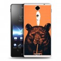 Дизайнерский пластиковый чехол для Sony Xperia TX Медведи