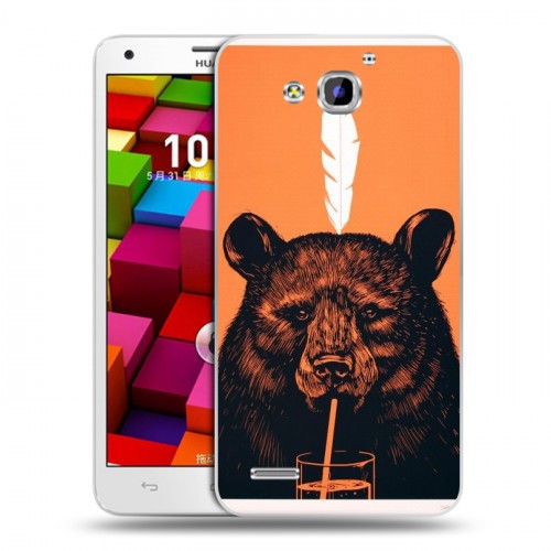 Дизайнерский пластиковый чехол для Huawei Honor 3x Медведи