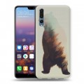 Дизайнерский силиконовый с усиленными углами чехол для Huawei P20 Pro Медведи