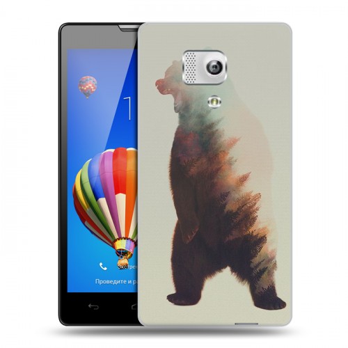 Дизайнерский пластиковый чехол для Huawei Honor 3 Медведи