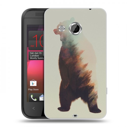 Дизайнерский пластиковый чехол для HTC Desire 200 Медведи