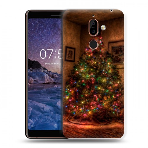 Дизайнерский пластиковый чехол для Nokia 7 Plus Новогодняя елка