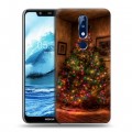 Дизайнерский силиконовый чехол для Nokia 5.1 Plus Новогодняя елка