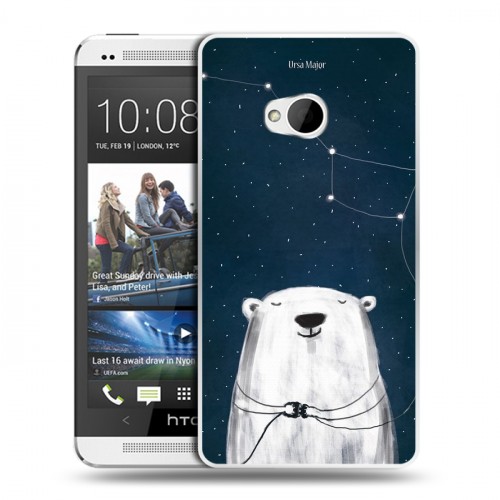 Дизайнерский пластиковый чехол для HTC One (M7) Dual SIM Медведи