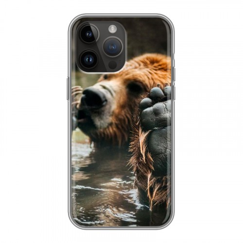 Дизайнерский силиконовый с усиленными углами чехол для Iphone 14 Pro Max Медведи