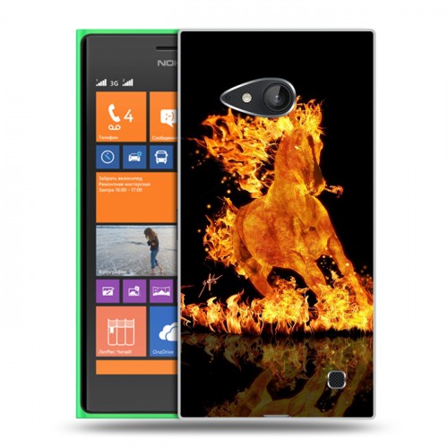 Дизайнерский пластиковый чехол для Nokia Lumia 730/735 Лошади
