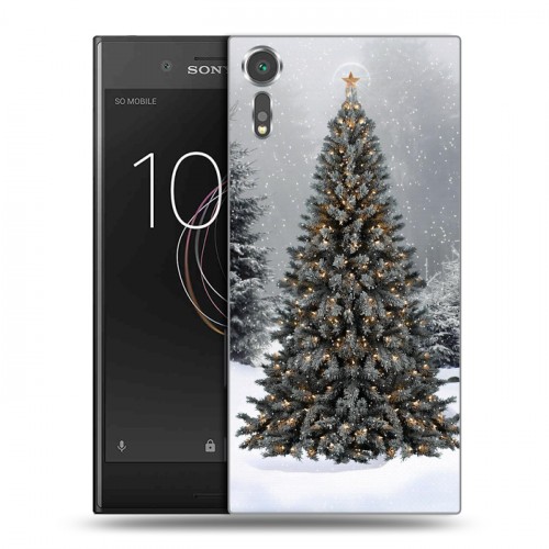 Дизайнерский пластиковый чехол для Sony Xperia XZs Новогодняя елка