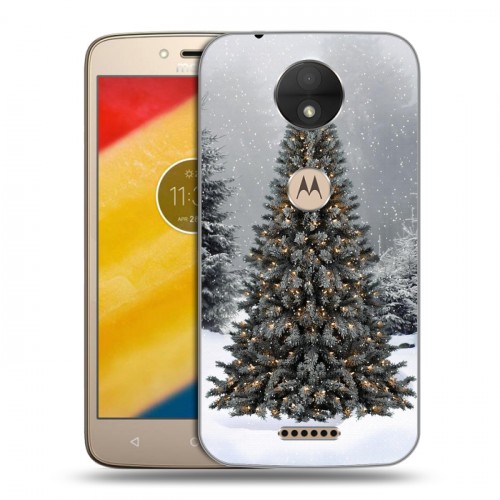 Дизайнерский пластиковый чехол для Motorola Moto C Новогодняя елка