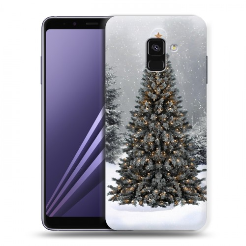 Дизайнерский пластиковый чехол для Samsung Galaxy A8 (2018) Новогодняя елка