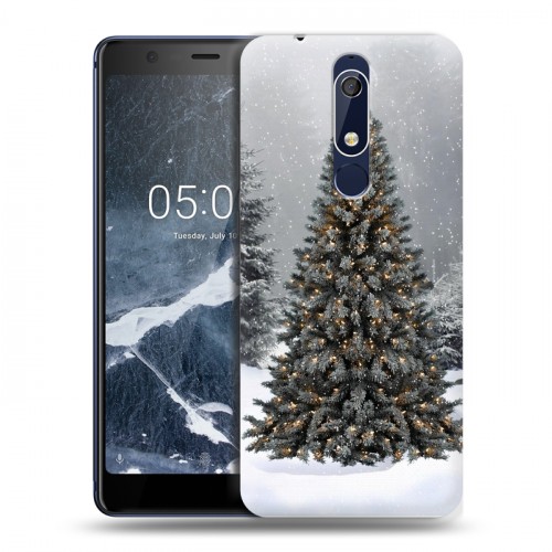 Дизайнерский пластиковый чехол для Nokia 5.1 Новогодняя елка