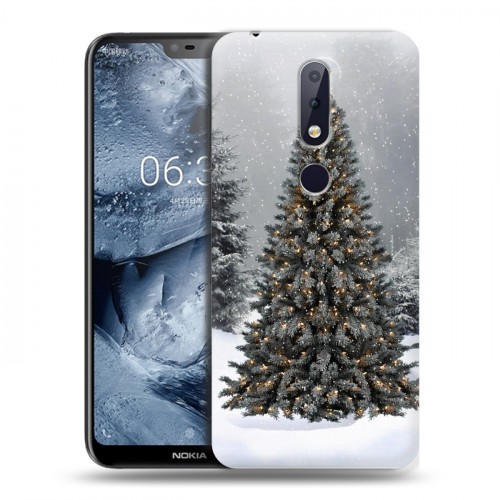 Дизайнерский пластиковый чехол для Nokia 6.1 Plus Новогодняя елка