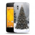 Дизайнерский пластиковый чехол для LG Google Nexus 4 Новогодняя елка