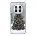 Дизайнерский силиконовый с усиленными углами чехол для Huawei Mate 50 Pro Новогодняя елка