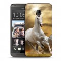 Дизайнерский пластиковый чехол для HTC Desire 700 Лошади