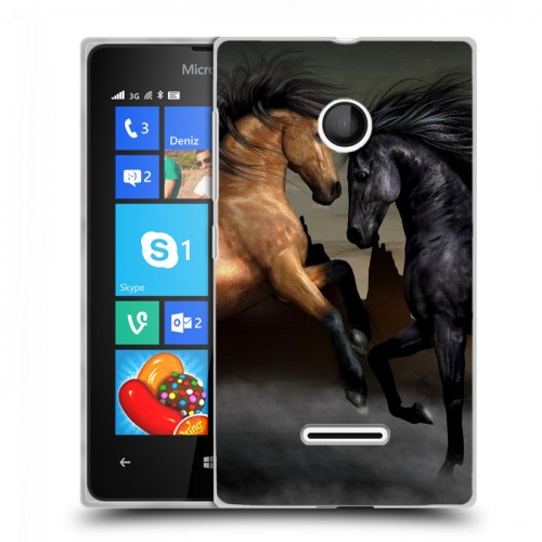 Дизайнерский пластиковый чехол для Microsoft Lumia 435 Лошади