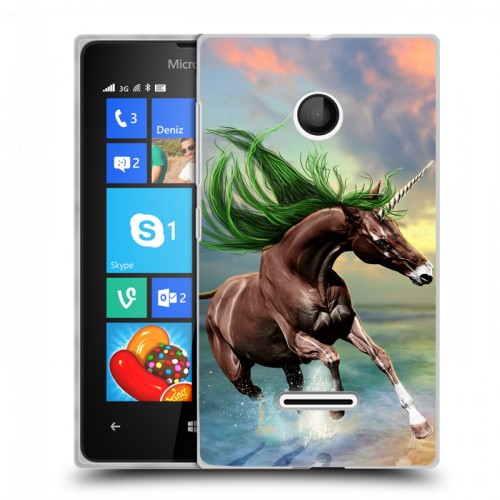 Дизайнерский пластиковый чехол для Microsoft Lumia 435 Лошади