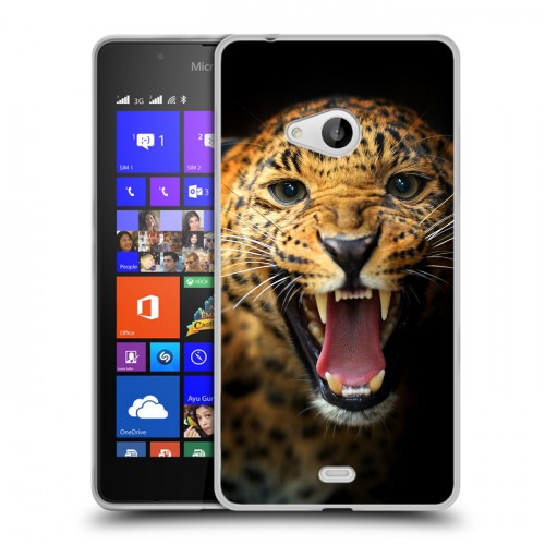 Дизайнерский пластиковый чехол для Microsoft Lumia 540 Леопард