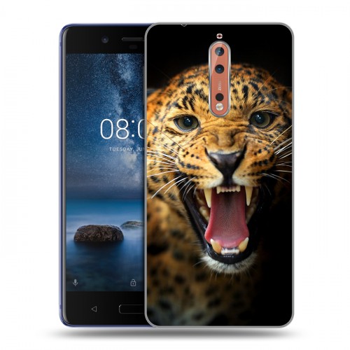 Дизайнерский пластиковый чехол для Nokia 8 Леопард