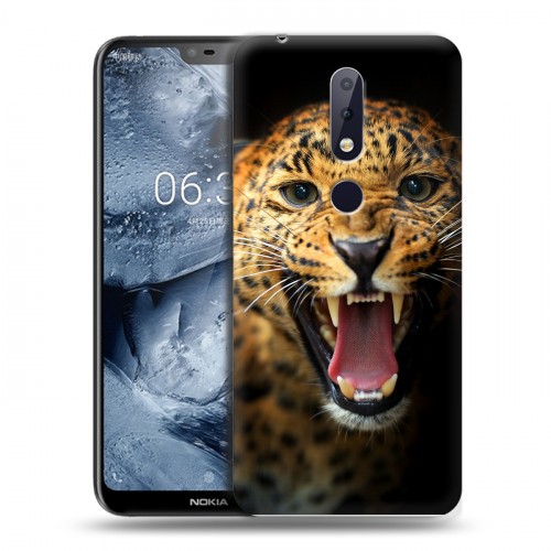 Дизайнерский пластиковый чехол для Nokia 6.1 Plus Леопард