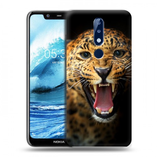 Дизайнерский пластиковый чехол для Nokia 5.1 Plus Леопард