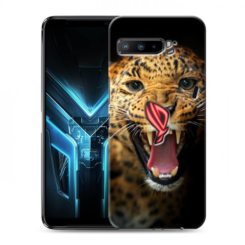 Дизайнерский силиконовый с усиленными углами чехол для ASUS ROG Phone 3 Леопард