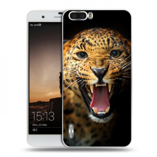 Дизайнерский пластиковый чехол для Huawei Honor 6 Plus Леопард