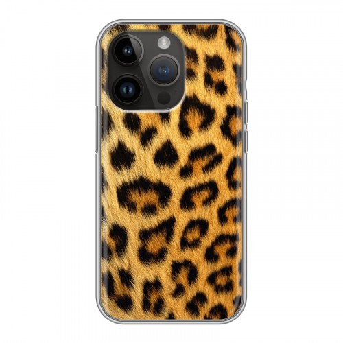 Дизайнерский силиконовый чехол для Iphone 14 Pro Леопард