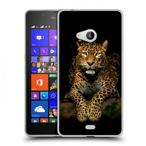 Дизайнерский пластиковый чехол для Microsoft Lumia 540 Леопард