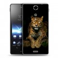 Дизайнерский пластиковый чехол для Sony Xperia TX Леопард