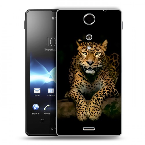 Дизайнерский пластиковый чехол для Sony Xperia TX Леопард