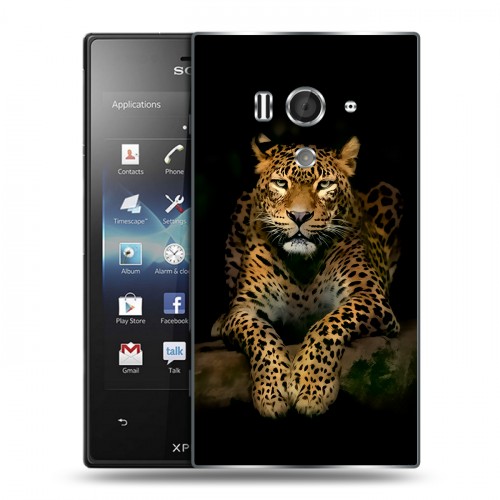 Дизайнерский пластиковый чехол для Sony Xperia acro S Леопард