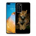 Дизайнерский пластиковый чехол для Huawei P40 Леопард