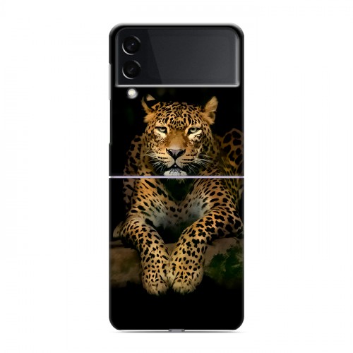 Дизайнерский пластиковый чехол для Samsung Galaxy Z Flip 3 Леопард