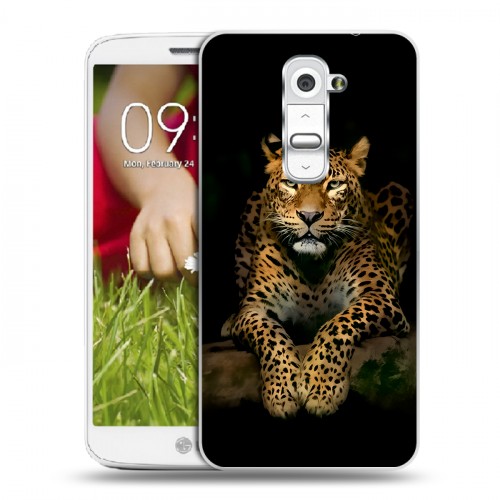 Дизайнерский пластиковый чехол для LG Optimus G2 mini Леопард