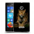 Дизайнерский пластиковый чехол для Microsoft Lumia 435 Леопард