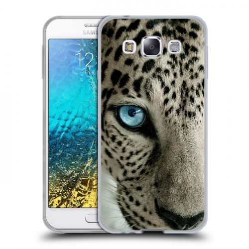 Дизайнерский пластиковый чехол для Samsung Galaxy E5 Леопард