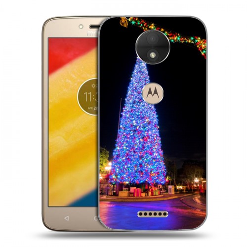 Дизайнерский пластиковый чехол для Motorola Moto C Новогодняя елка