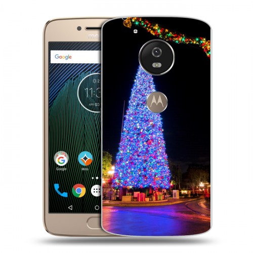 Дизайнерский силиконовый чехол для Motorola Moto G5s Новогодняя елка