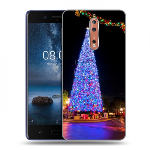 Дизайнерский пластиковый чехол для Nokia 8 Новогодняя елка