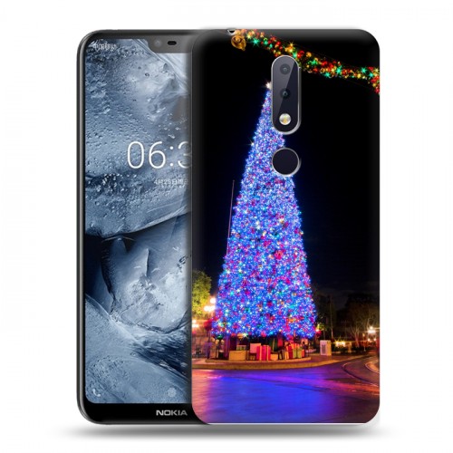 Дизайнерский пластиковый чехол для Nokia 6.1 Plus Новогодняя елка