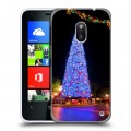 Дизайнерский пластиковый чехол для Nokia Lumia 620 Новогодняя елка