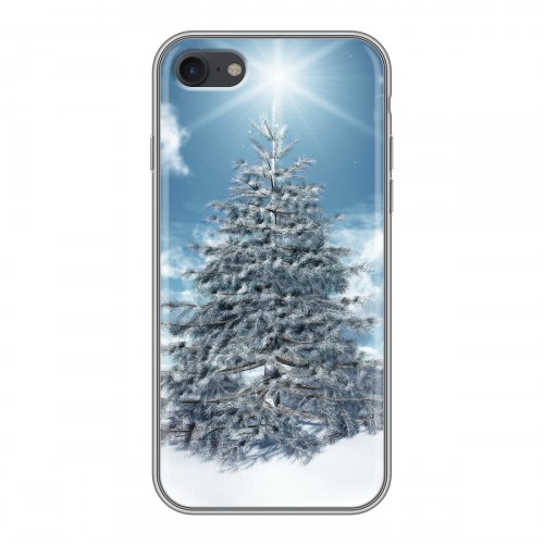 Дизайнерский силиконовый чехол для Iphone 7 Новогодняя елка